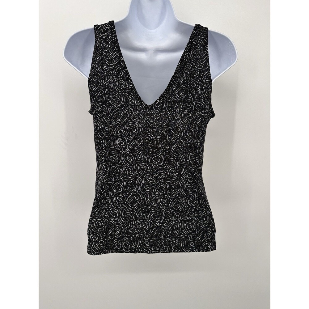 Y2K Womenโs Silk Beade Top Evening Sparkly Vtg Y2k Going Outโ 10P Cropped